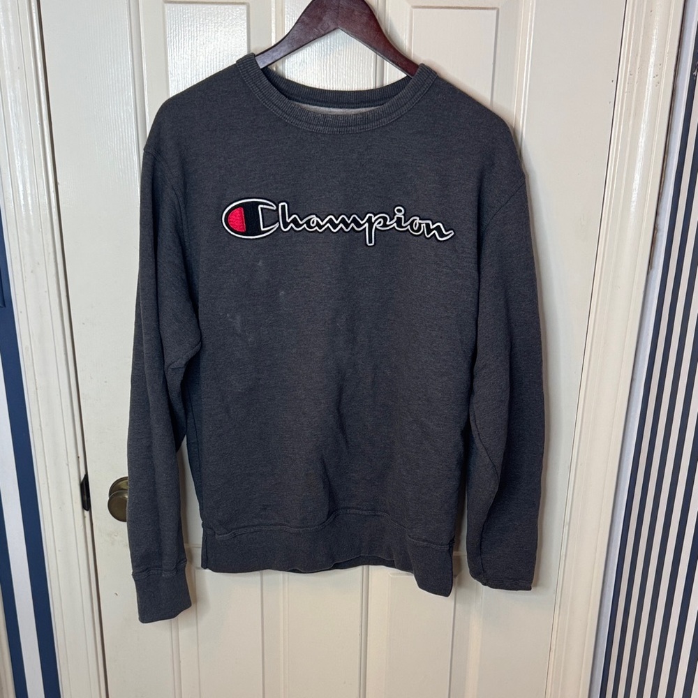 Champion Men's Dark Gray Crewneck Sweater